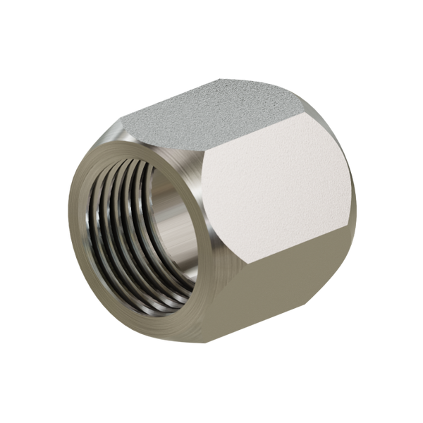 C0318SS Flareless Female Compression Nut - Trivalent Plated Stainless Steel