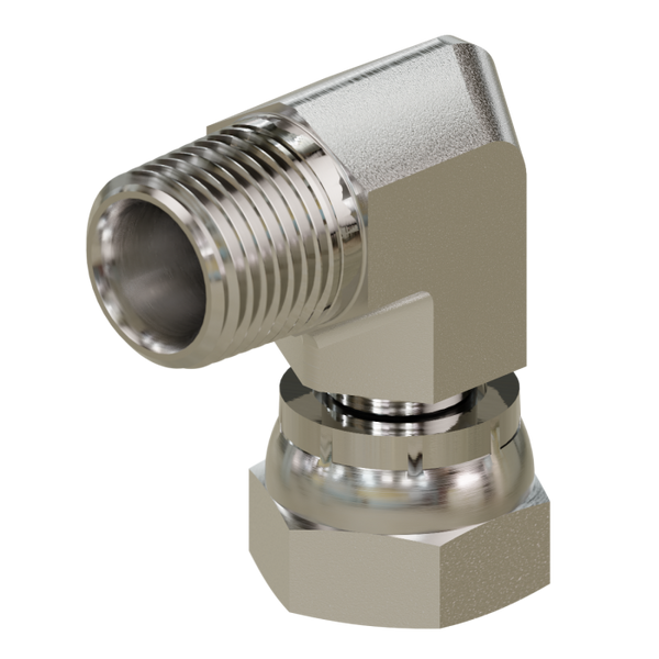 1501 NPTF Pipe Male to NPSM Pipe Swivel Female 90° Elbow