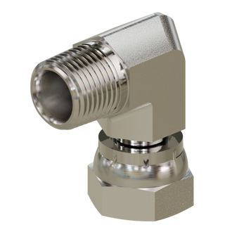 1501 NPTF Pipe Male to NPSM Pipe Swivel Female 90° Elbow