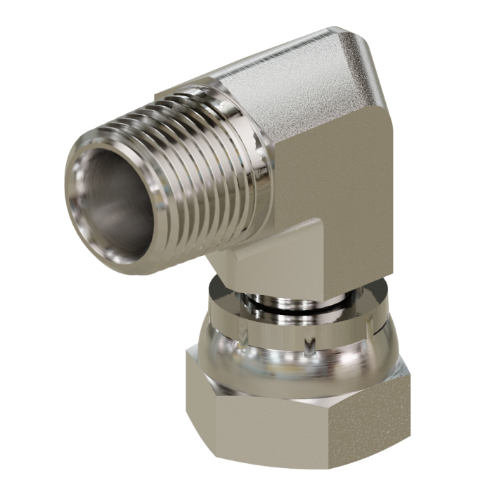 1501 NPTF Pipe Male to NPSM Pipe Swivel Female 90° Elbow