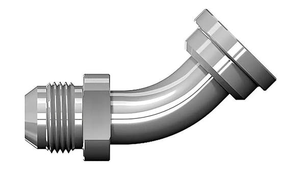 1803 JIC to No-Braze Flange Elbow 45° | Code 62 | 6000 PSI
