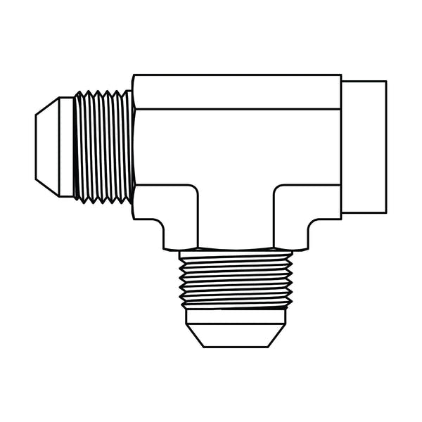 2606 JIC to Female Pipe Run Tee | Male JIC x Female NPT Hydraulic Tee Fittings