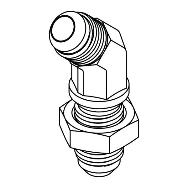 2702-LN JIC Bulkhead Union Elbow 45° with Locknut
