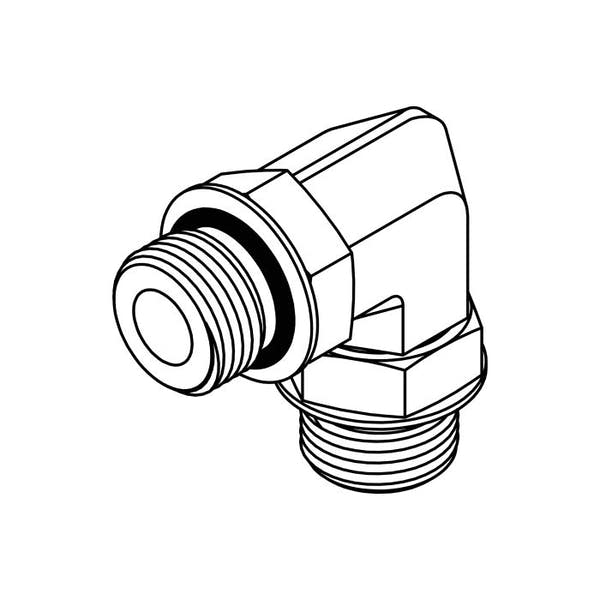 6807 ORB Adjustable Union Elbow 90° | Male x Male O-Ring Boss