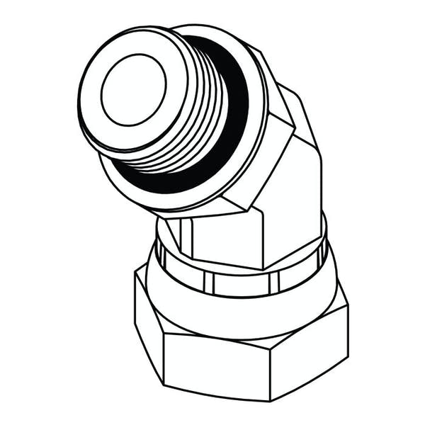 6902 - SAE O-Ring Boss x NPSM Female Swivel 45° Elbow