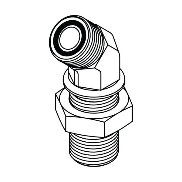 FS2702-LN ORFS Bulkhead Union 45° with Locknut