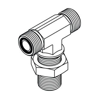 FS2703-LN | ORFS Bulkhead Union Branch Tee with Locknut | 6000 PSI