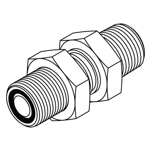 FS2764-LN ORFS to O-Ring Bulkhead with Locknut