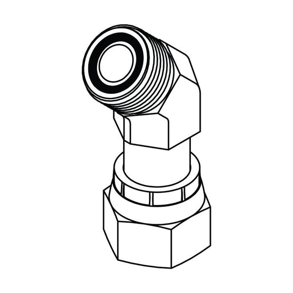 FS6502 SAE ORFS Male x SAE ORFS Female Swivel 45° Elbow