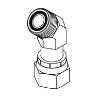 FS6502 SAE ORFS Male x SAE ORFS Female Swivel 45° Elbow
