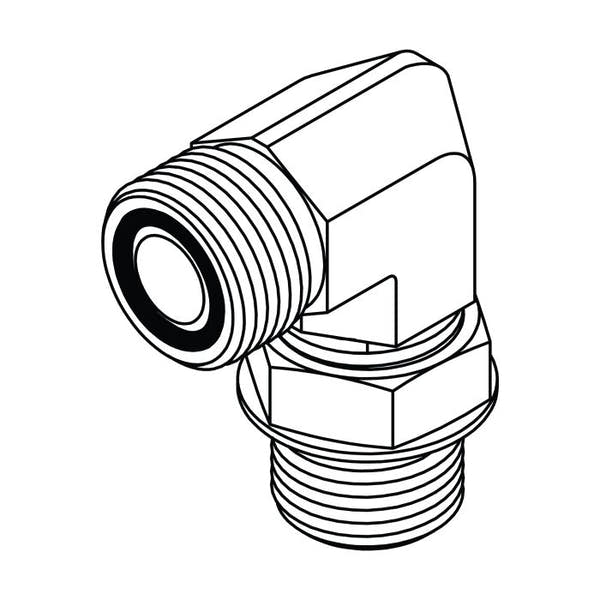 FS6801 SAE ORFS Male to SAE ORB Male 90° Elbow | Adjustable Stud Elbow