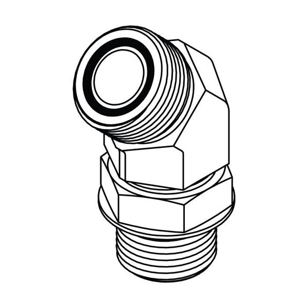 FS6802 O-Ring Face Seal Male to O-Ring Boss Male 45° Elbow