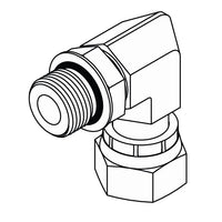 FS6809 O-Ring Boss Male to ORFS Female Adjustable Swivel Stud 90° Elbow