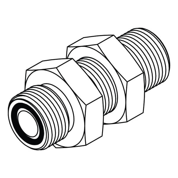 FS2700-LN ORFS Bulkhead Union with Locknut | Hydraulic Bulkhead Union Fittings
