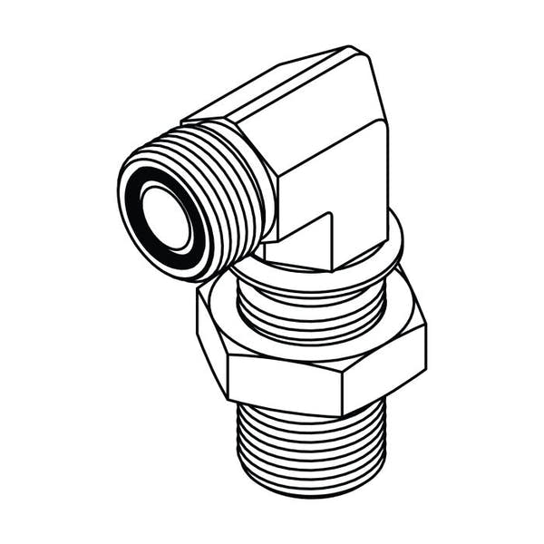 FS2701-LN ORFS Bulkhead Union 90° with Locknut