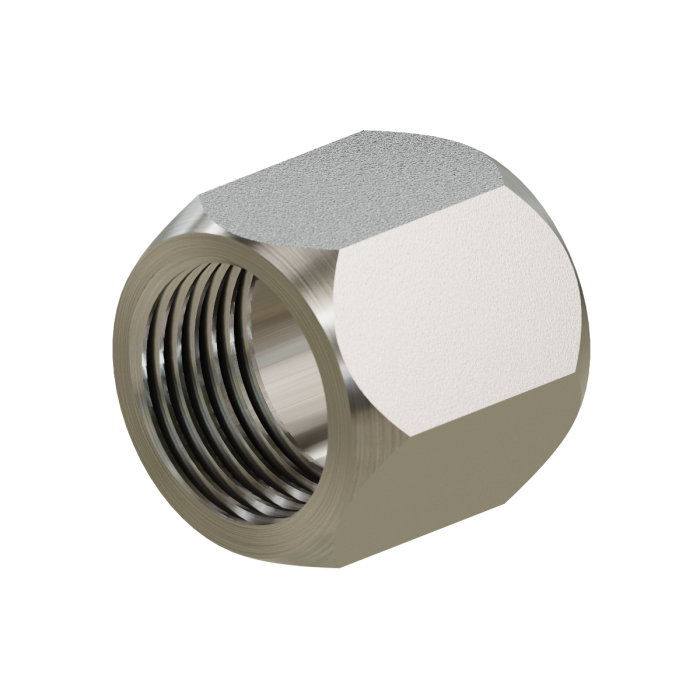 C0318-06SS – Flareless Female Compression Nut (9/16-18)