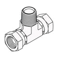 1601-02-02-02 NPSM Pipe Female Swivels to NPTF Pipe Male Branch Tee