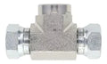 1602-02-02-02 Pipe Swivel Branch Tee, NPTF Female to NPSM Female Swivels