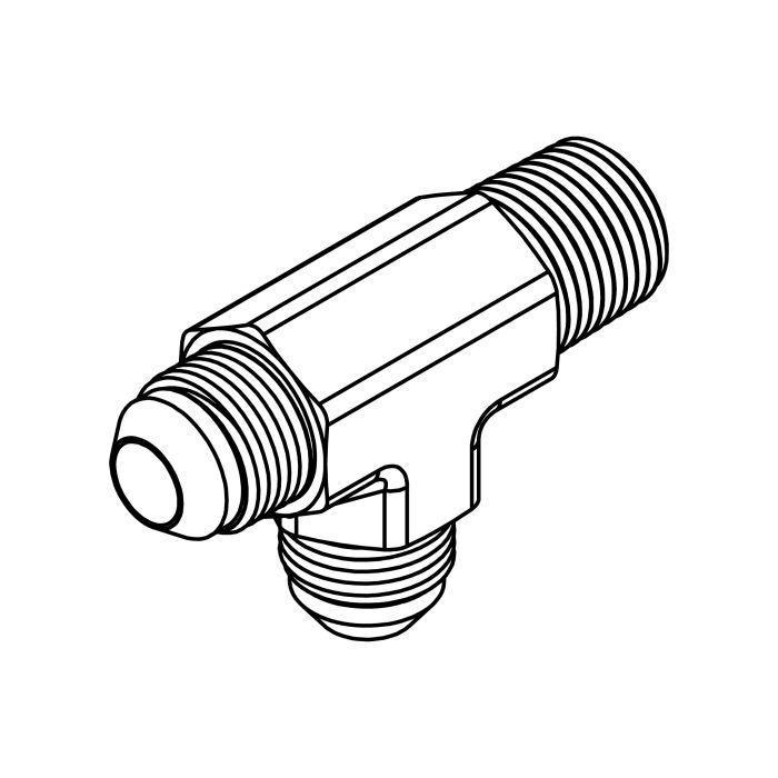 2605-10-08-10 JIC to Pipe Run Tee
