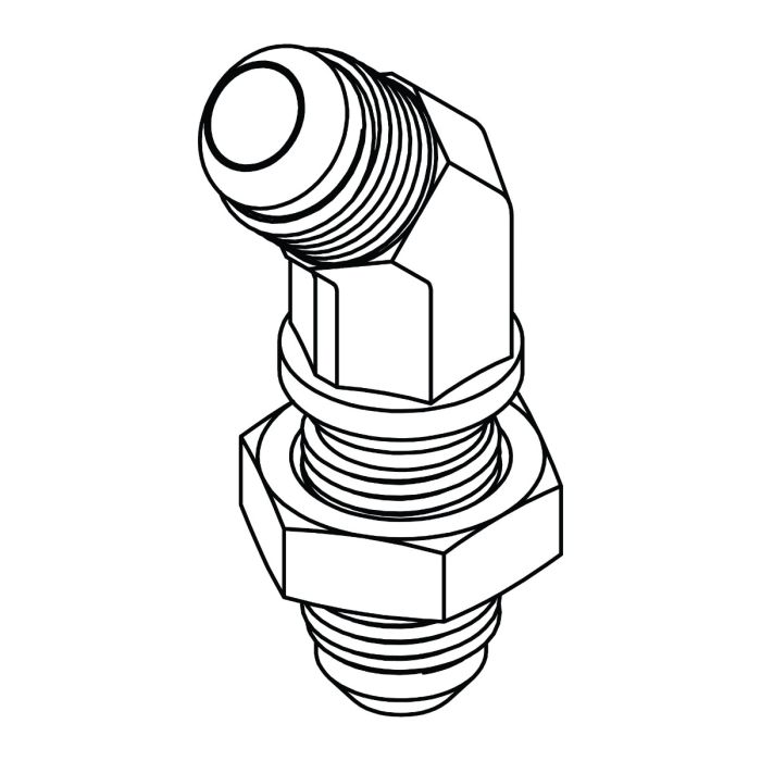 2702-LN-10-10 JIC Bulkhead Union Elbow 45° with locknut