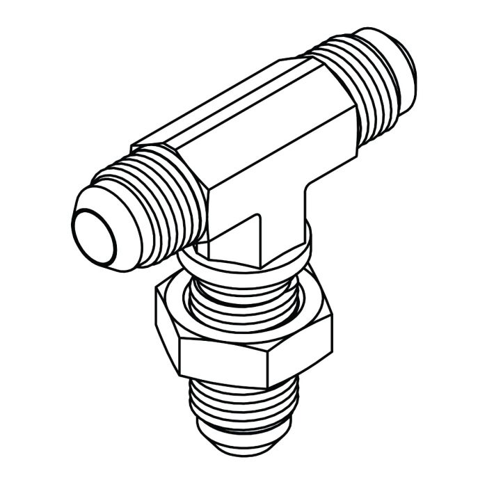 2703-LN-10-10-10 JIC Bulkhead Union Branch Tee with Locknut