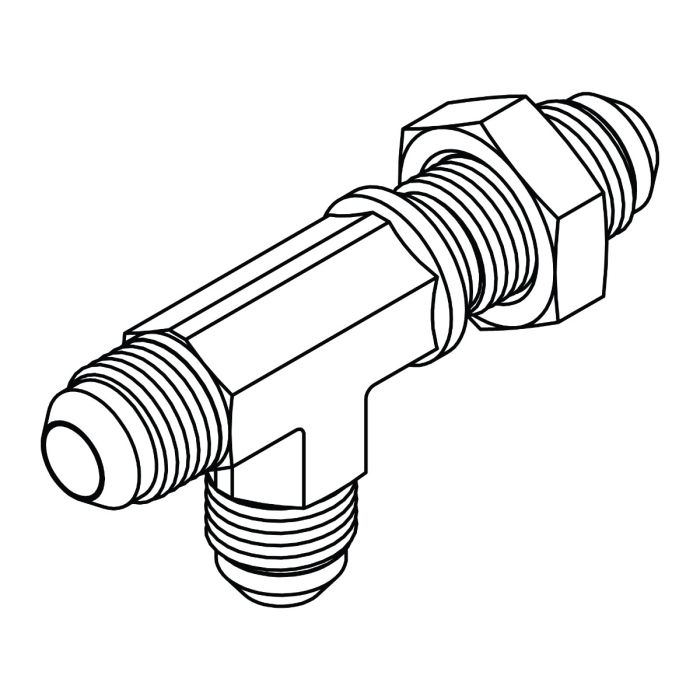 2704-LN-12-12-12 JIC Bulkhead Union Run Tee with Locknut