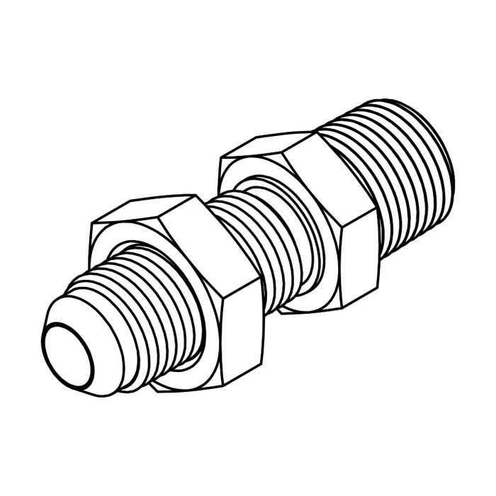 2706-LN-16-16 JIC to Pipe Bulkhead with Locknut