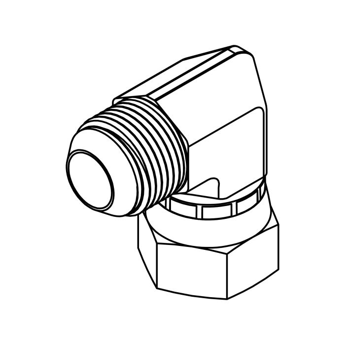 6500-08-06 – JIC Swivel Elbow 90° (3/4-16 × 9/16-18)