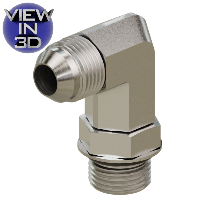 6801-L-04-06 JIC to O-Ring - Long Elbow 90°