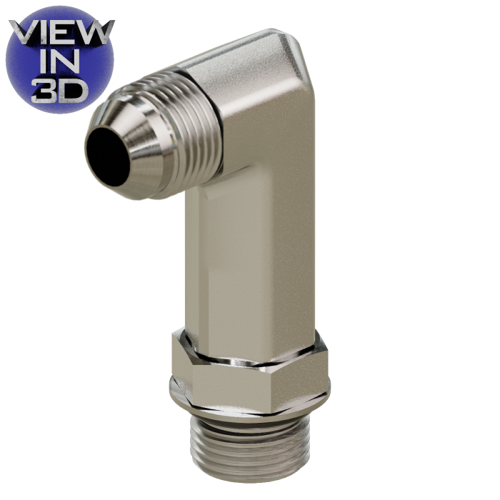 6801-LL-06-06 JIC to O-Ring - Extra Long Elbow 90°