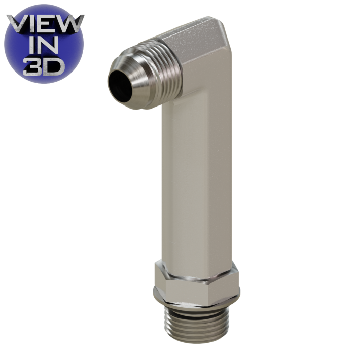 6801-LLL-06-06 JIC to O-Ring - Extra Extra Long Elbow 90°