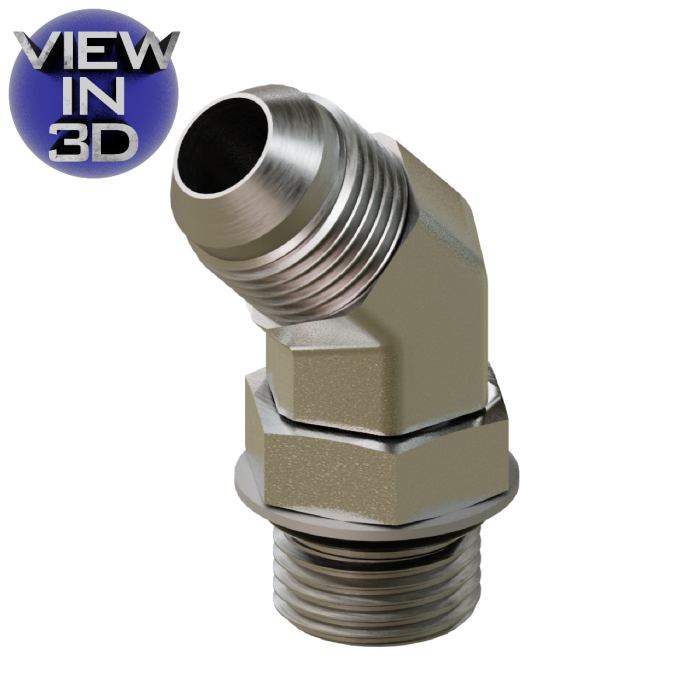 6802-06-06 JIC to O-Ring Elbow 45°