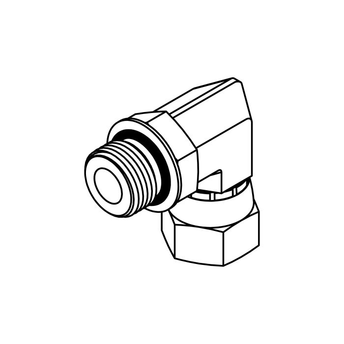 6809-06-06 O-Ring to JIC Swivel Elbow 90°