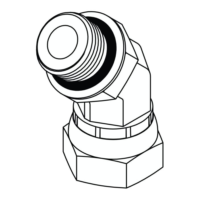 6902-06-06 O-Ring to Pipe Swivel Elbow 45°