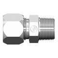 C2404-04-04SS – Flareless Tube × NPT Male Connector (7/16-20 × 1/4-18) - Stainless Steel
