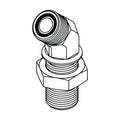 FS2702-LN-04-04 ORFS Bulkhead Union 45° with Locknut