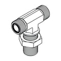 FS2703-LN-04-04-04 | ORFS Bulkhead Union Branch Tee with Locknut