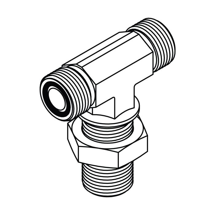 FS2703-LN-16-16-16 | ORFS Bulkhead Union Branch Tee with Locknut