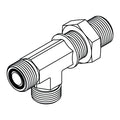 FS2704-LN-04-04-04 ORFS Bulkhead Union Run Tee with Locknut