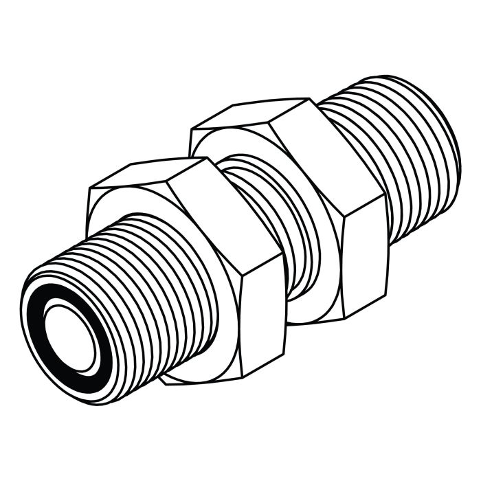 FS2764-LN-06-06 ORFS to O-Ring Bulkhead with Locknut