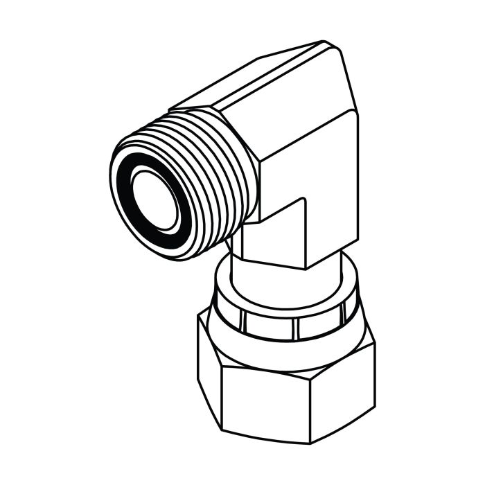 FS6500-20-20 SAE ORFS Male x SAE ORFS Female Swivel 90° Elbow