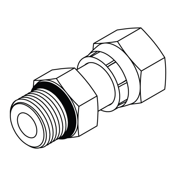 FS6540-08-08 Male O-Ring to Female ORFS Swivel Stud Straight