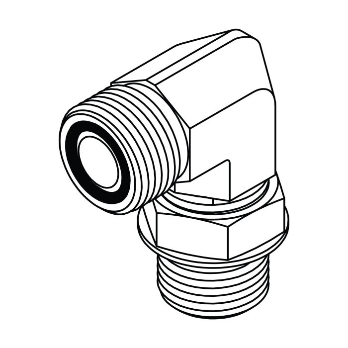 FS6801-12-16 SAE ORFS Male to SAE ORB Male 90° Adjustable Stud Elbow
