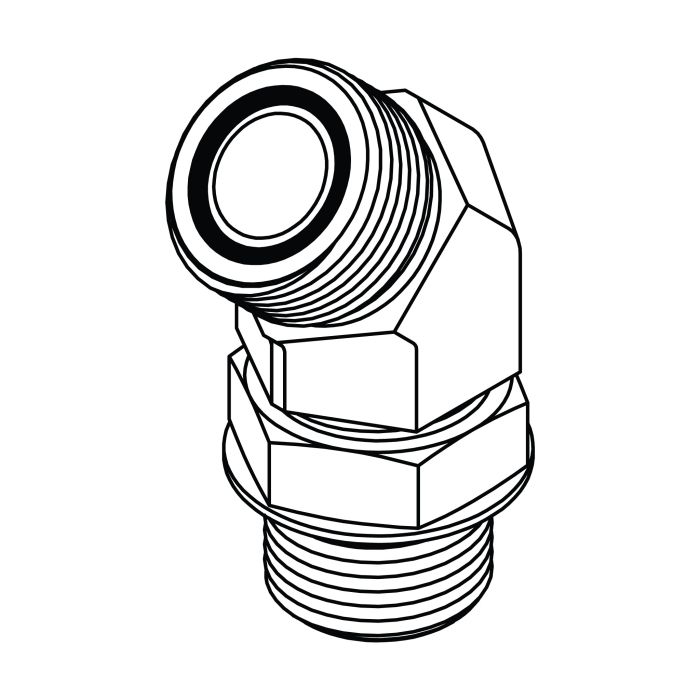 FS6802-06-10 O-Ring Face Seal Male to O-Ring Boss Male 45° Elbow