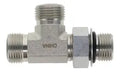 FS6804-04-04-04 ORFS Male x ORB Male to ORFS Male Adjustable Stud Run Tee