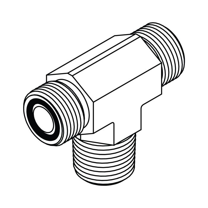 F2601-08-08-08 ORFS to Pipe Branch Tee