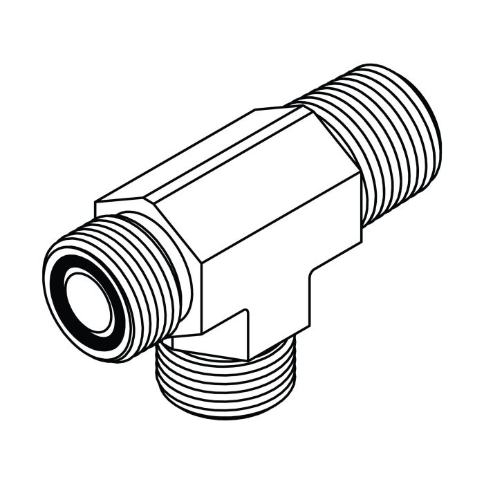FS2605-08-08-08 ORFS to Pipe Run Tee